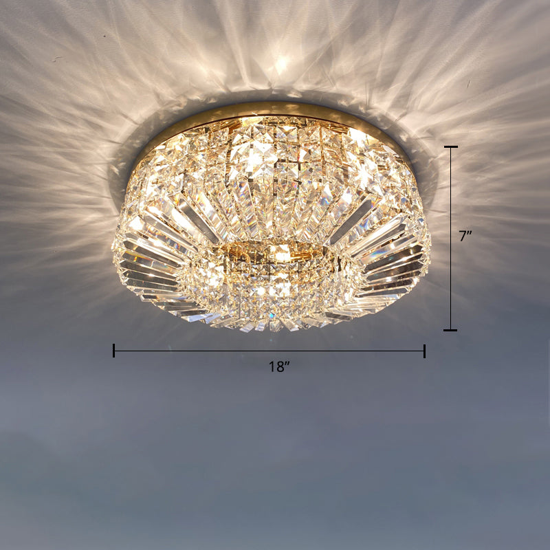 Crystal Loop Shaped Ceiling Light - Simple Style Flush Mount Fixture for Bedroom