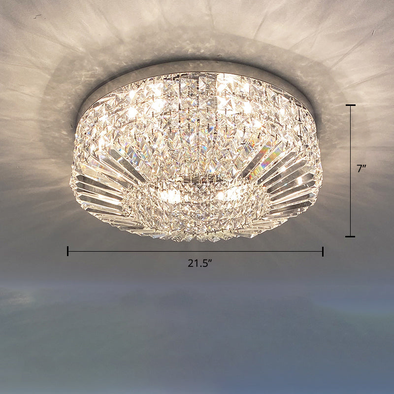 Crystal Loop Shaped Ceiling Light - Simple Style Flush Mount Fixture for Bedroom