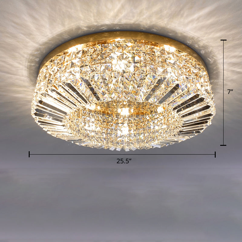 Crystal Loop Shaped Ceiling Light - Simple Style Flush Mount Fixture for Bedroom
