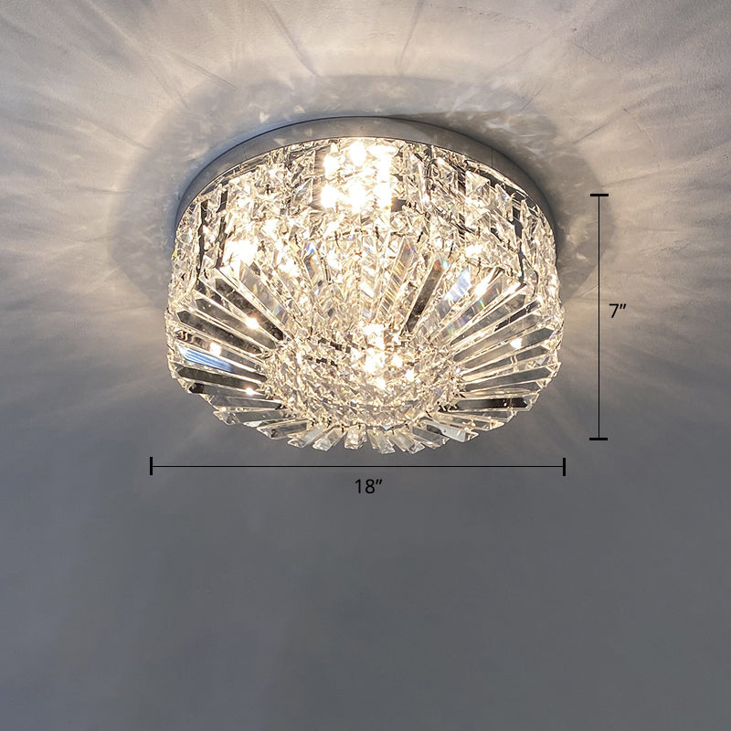 Crystal Loop Shaped Ceiling Light - Simple Style Flush Mount Fixture for Bedroom