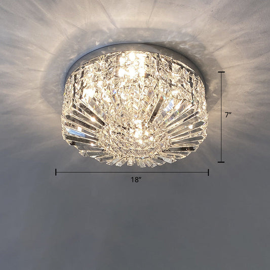 Crystal Loop Shaped Ceiling Light - Simple Style Flush Mount Fixture for Bedroom