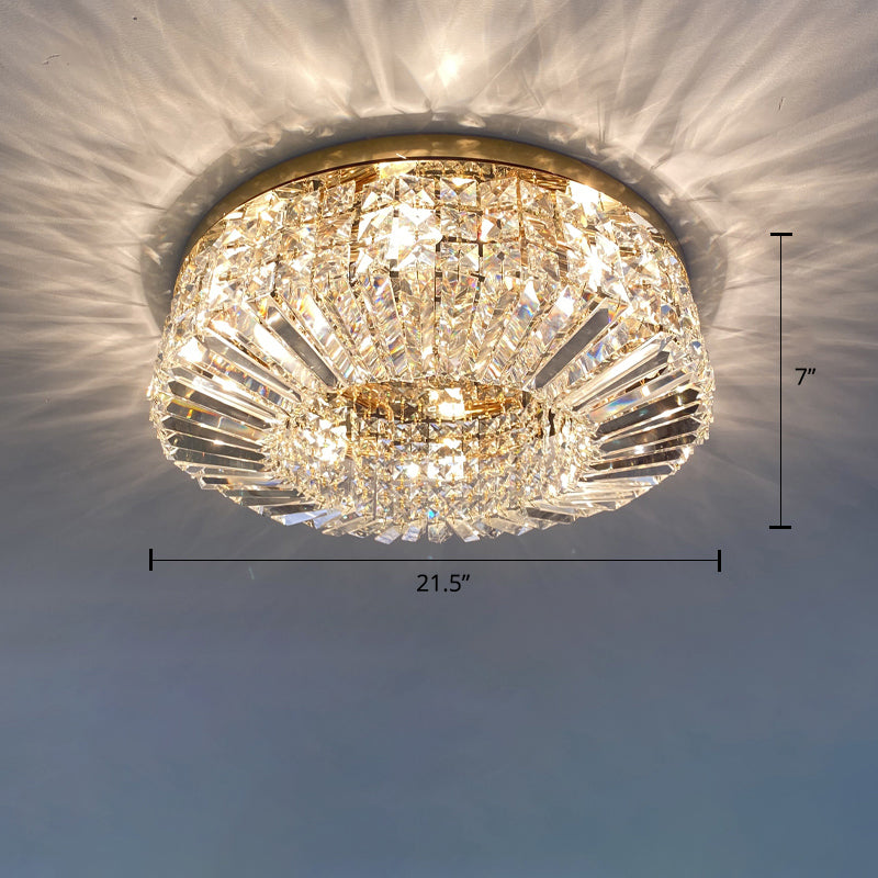 Crystal Loop Shaped Ceiling Light - Simple Style Flush Mount Fixture for Bedroom
