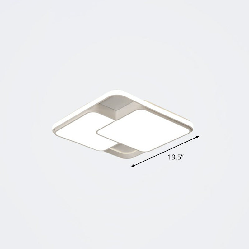 Nordic Acrylic Led Flush-Mount Ceiling Light For Bedrooms - Overlapping Style White / 19.5 Remote
