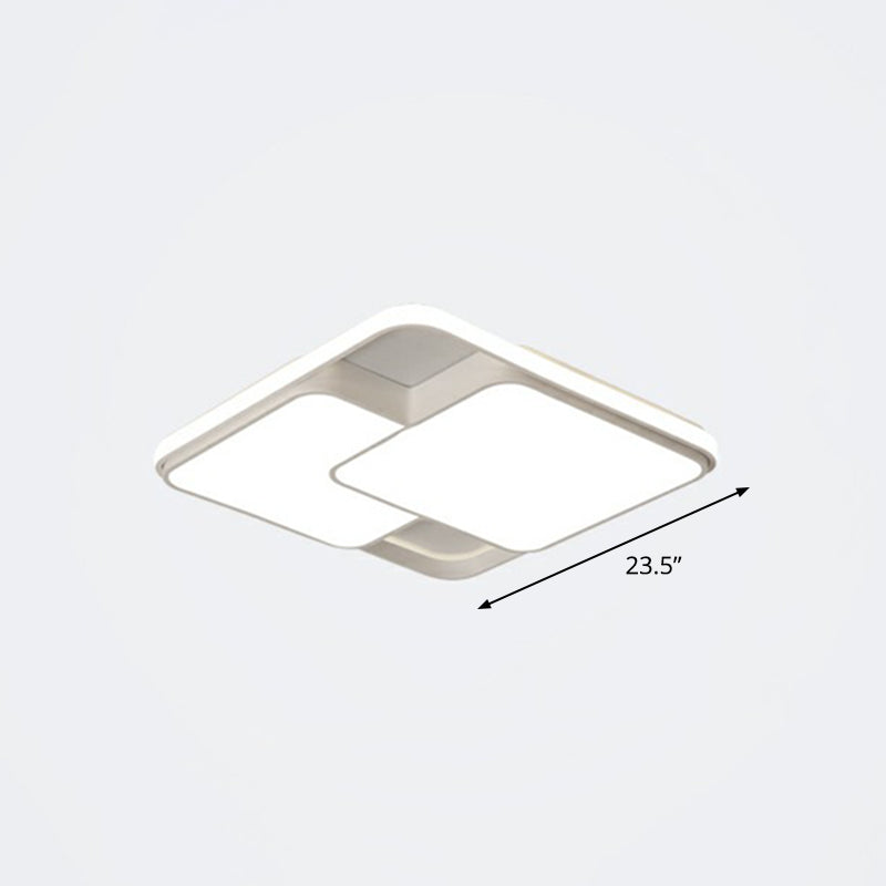 Nordic Acrylic Led Flush-Mount Ceiling Light For Bedrooms - Overlapping Style White / 23.5 Remote
