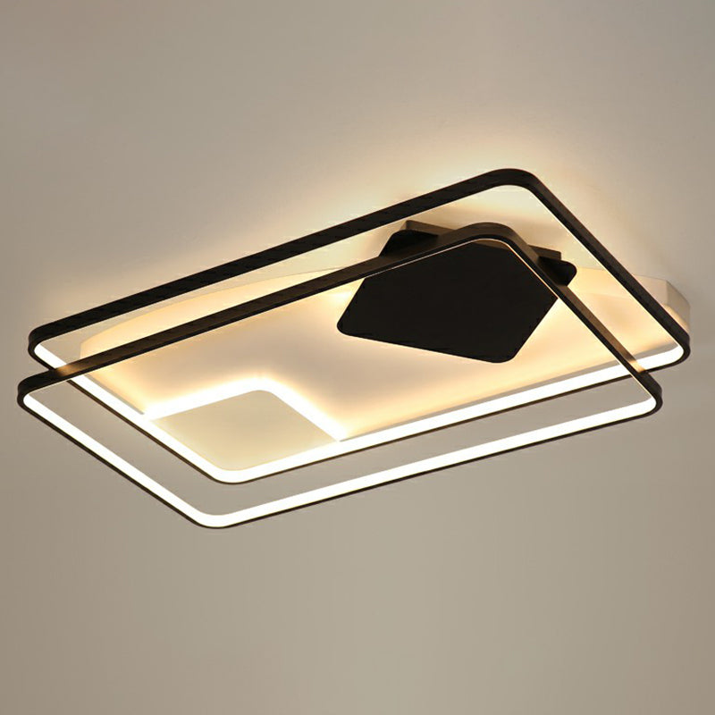 Black LED Flush Mount Ceiling Light for Modern Living Rooms