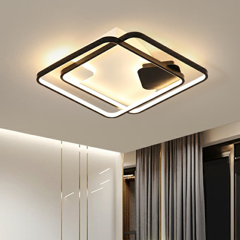 Black LED Flush Mount Ceiling Light for Modern Living Rooms