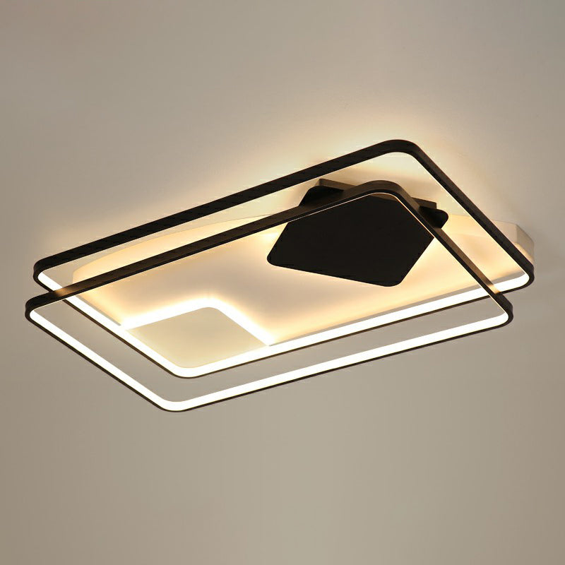 Black LED Flush Mount Ceiling Light for Modern Living Rooms