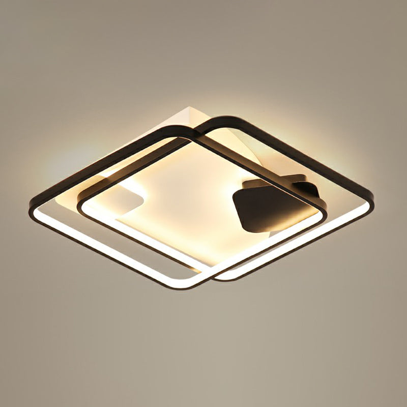 Black Led Flush Mount Ceiling Light For Modern Living Rooms / 21.5 White