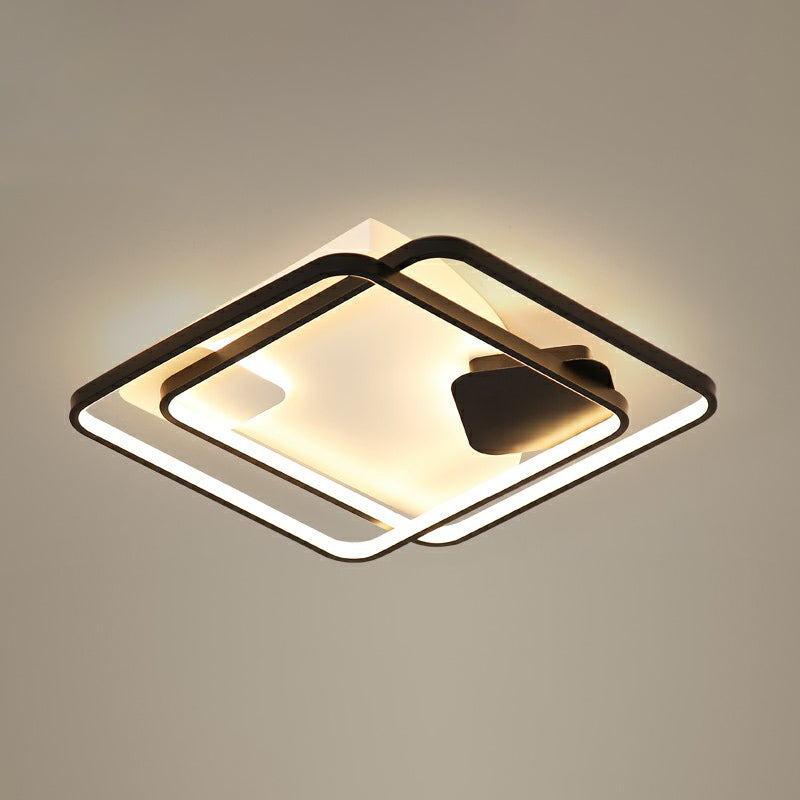 Black LED Flush Mount Ceiling Light for Modern Living Rooms