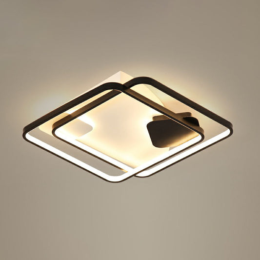 Black LED Flush Mount Ceiling Light for Modern Living Rooms