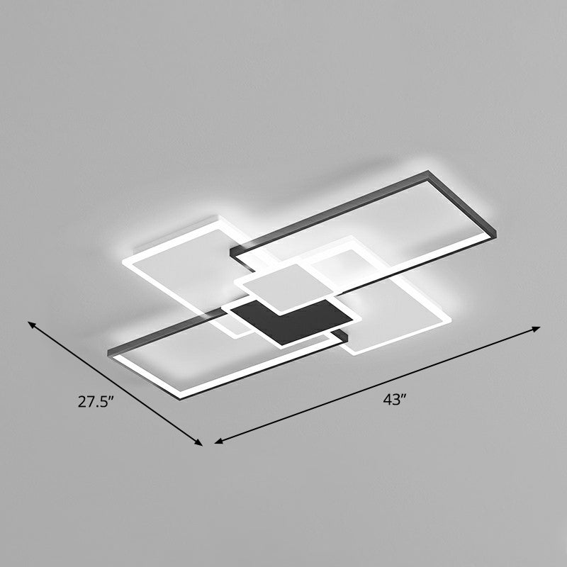 Modern Overlap Ceiling Light: Stylish Metal Flush Mount Fixture for Bedrooms