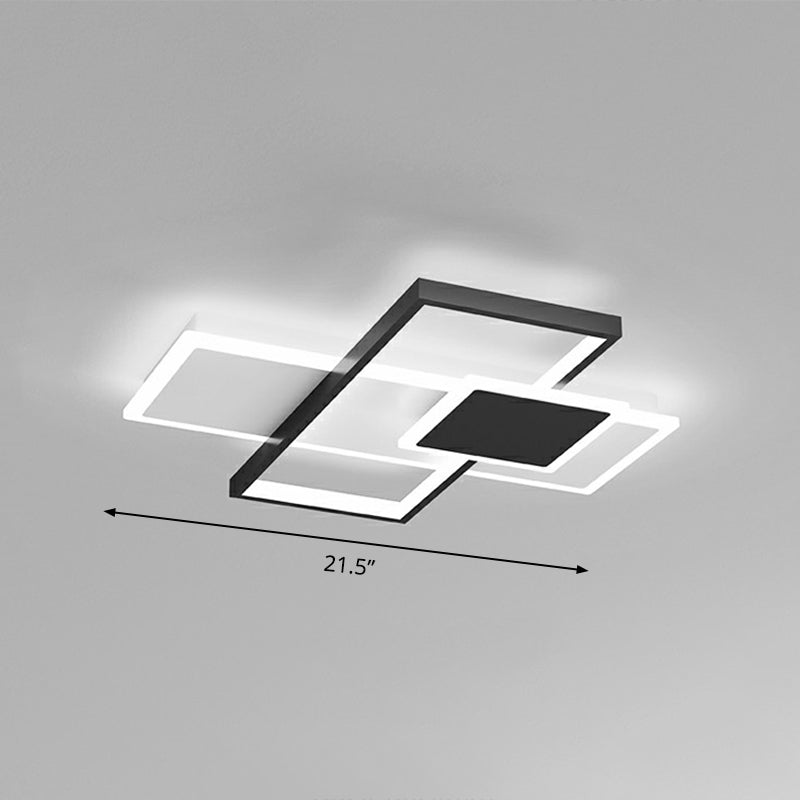 Modern Overlap Ceiling Light: Stylish Metal Flush Mount Fixture for Bedrooms