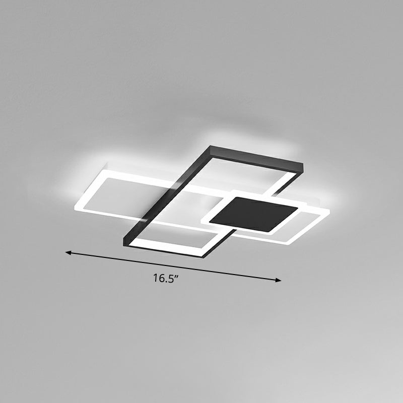 Modern Overlap Ceiling Light: Stylish Metal Flush Mount Fixture for Bedrooms