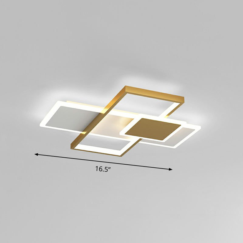 Modern Overlap Ceiling Light: Stylish Metal Flush Mount Fixture for Bedrooms