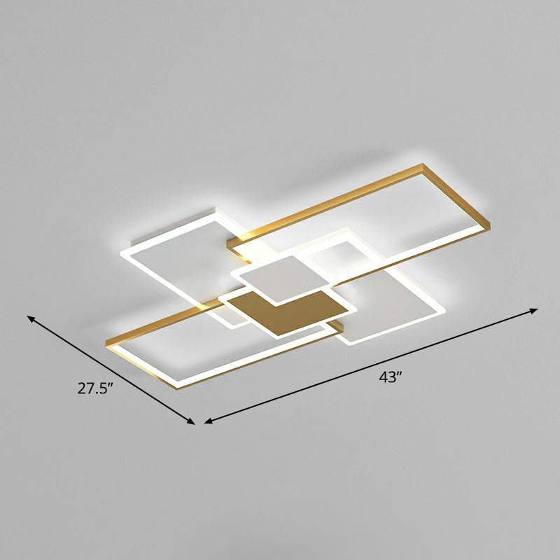 Modern Overlap Ceiling Light: Stylish Metal Flush Mount Fixture for Bedrooms