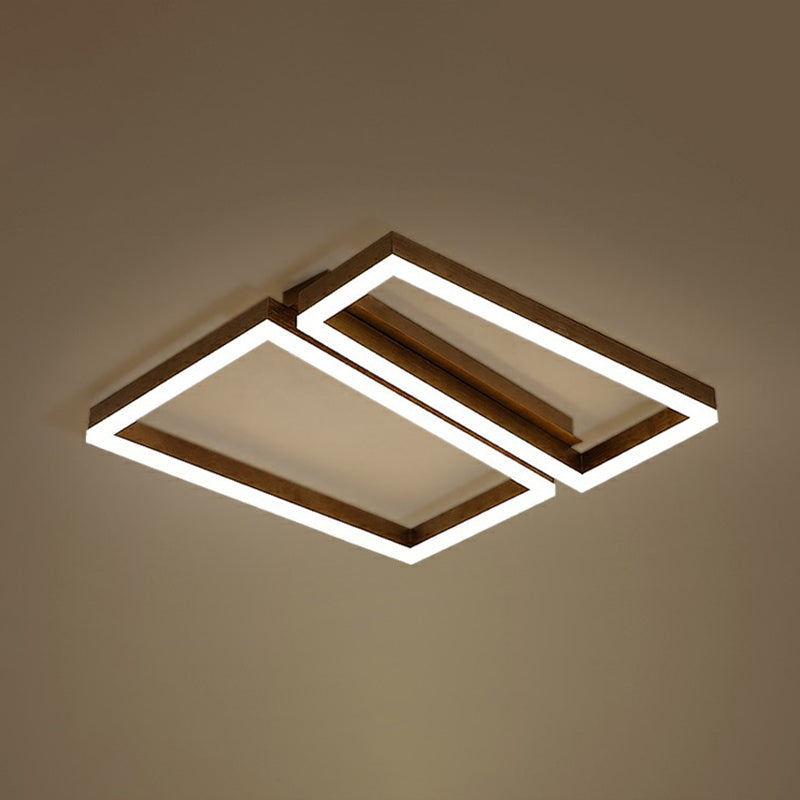 Sleek Metal LED Ceiling Light in Coffee Finish for Living Room