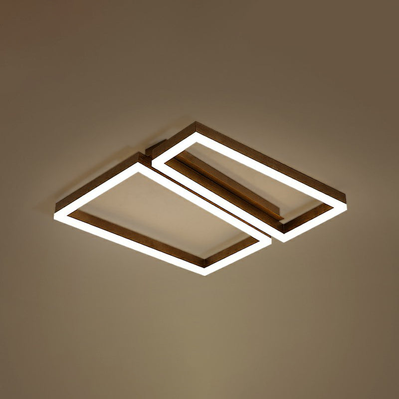Sleek Metal LED Ceiling Light in Coffee Finish for Living Room