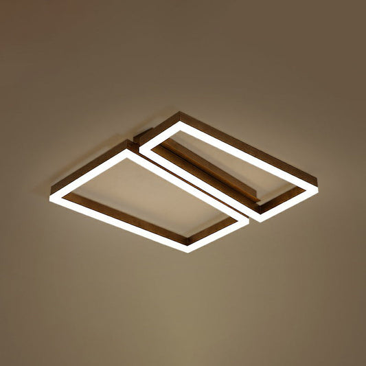 Sleek Metal LED Ceiling Light in Coffee Finish for Living Room