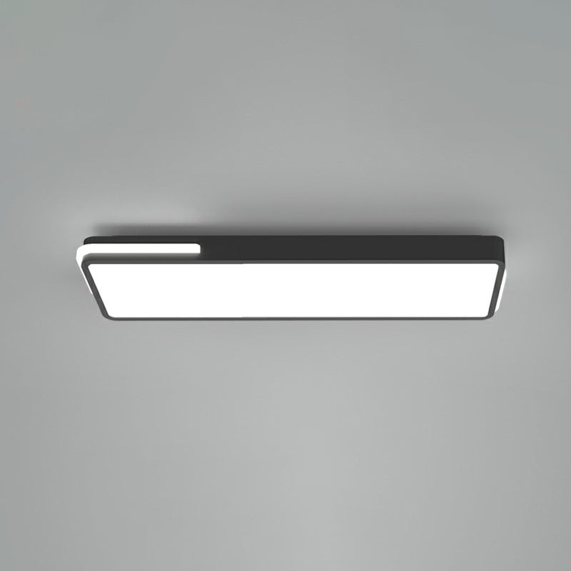 Minimalistic Rectangular LED Flush Mount Ceiling Light in Black for Corridors