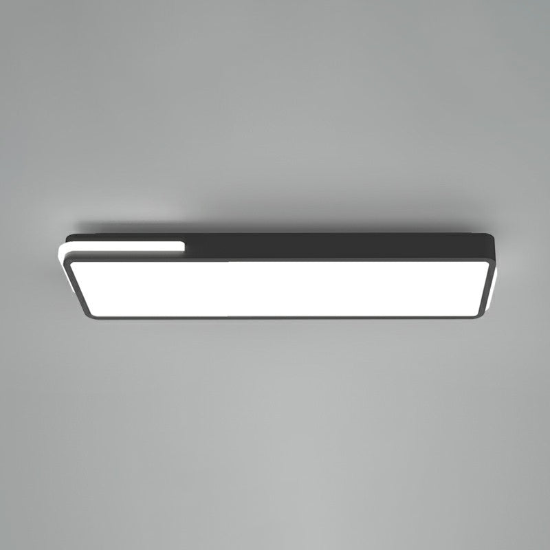 Minimalistic Rectangular Led Flush Mount Ceiling Light In Black For Corridors