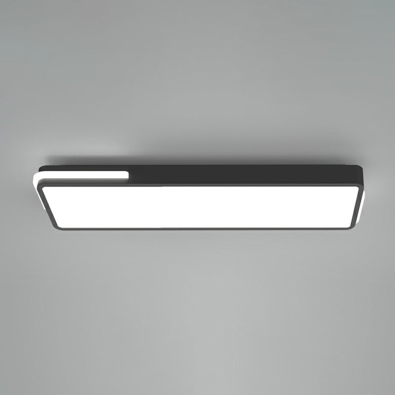 Minimalistic Rectangular Led Flush Mount Ceiling Light In Black For Corridors