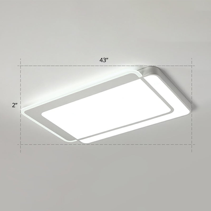 Plafonnier LED blanc minimaliste à encastrer avec diffuseur en acrylique