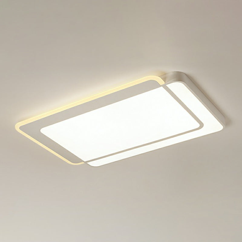 Plafonnier LED blanc minimaliste à encastrer avec diffuseur en acrylique