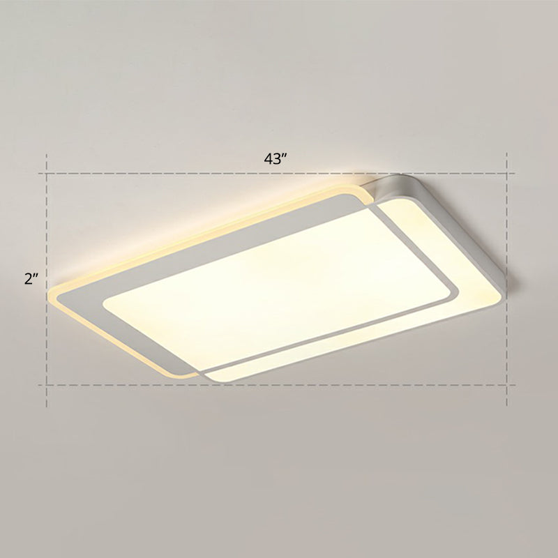 Plafonnier LED blanc minimaliste à encastrer avec diffuseur en acrylique