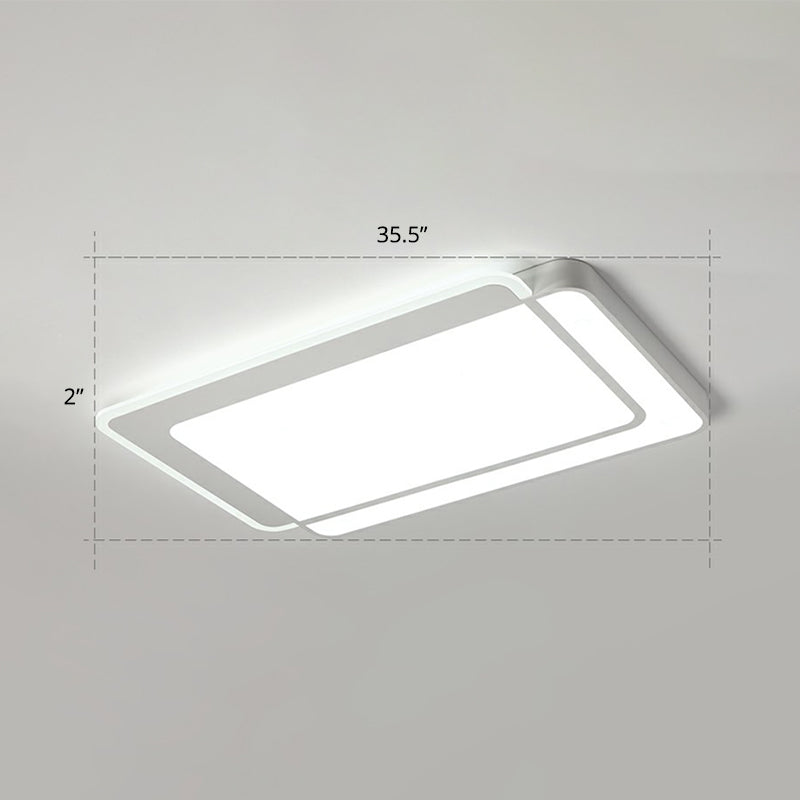 Plafonnier LED blanc minimaliste à encastrer avec diffuseur en acrylique