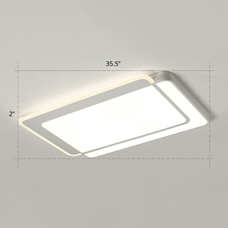 Plafonnier LED blanc minimaliste à encastrer avec diffuseur en acrylique