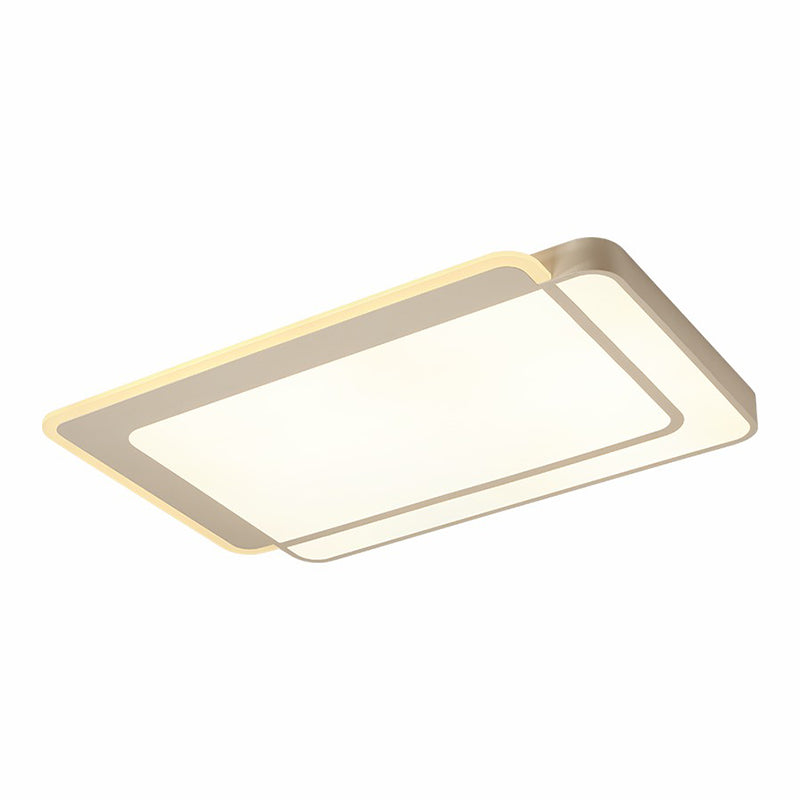 Plafonnier LED blanc minimaliste à encastrer avec diffuseur en acrylique