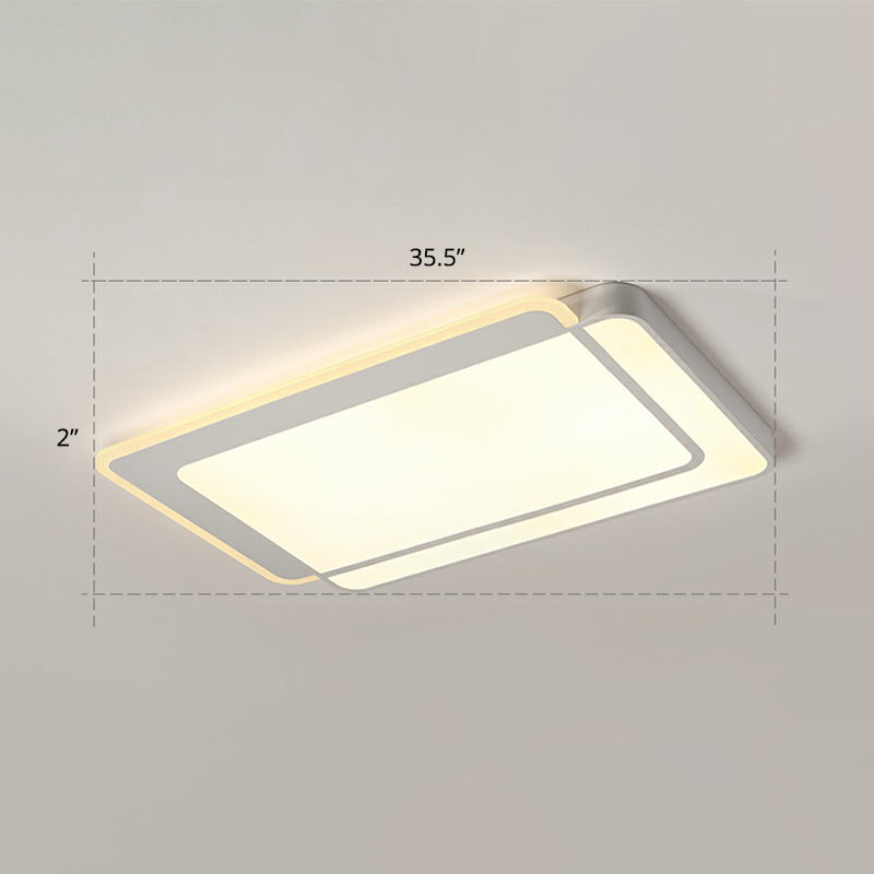 Plafonnier LED blanc minimaliste à encastrer avec diffuseur en acrylique