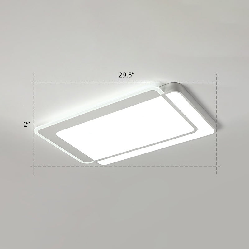 Plafonnier LED blanc minimaliste à encastrer avec diffuseur en acrylique