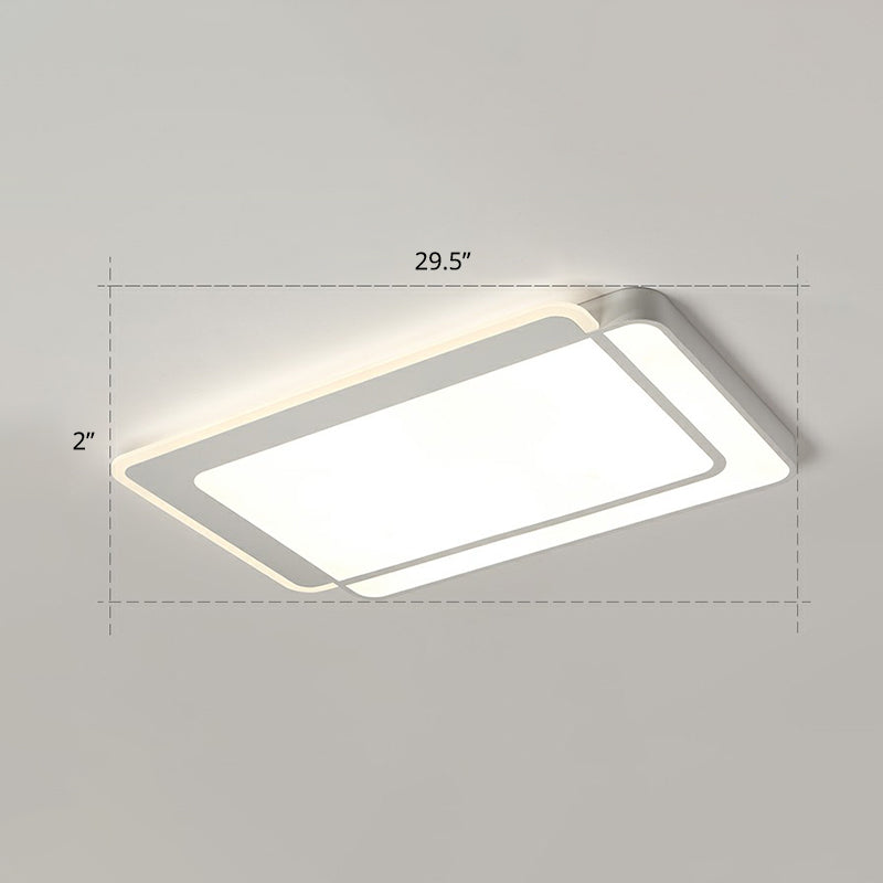 Plafonnier LED blanc minimaliste à encastrer avec diffuseur en acrylique