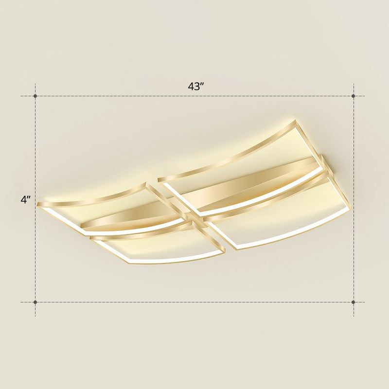 Sleek Curved Frame Flush Mount LED Ceiling Light for Modern Living Spaces