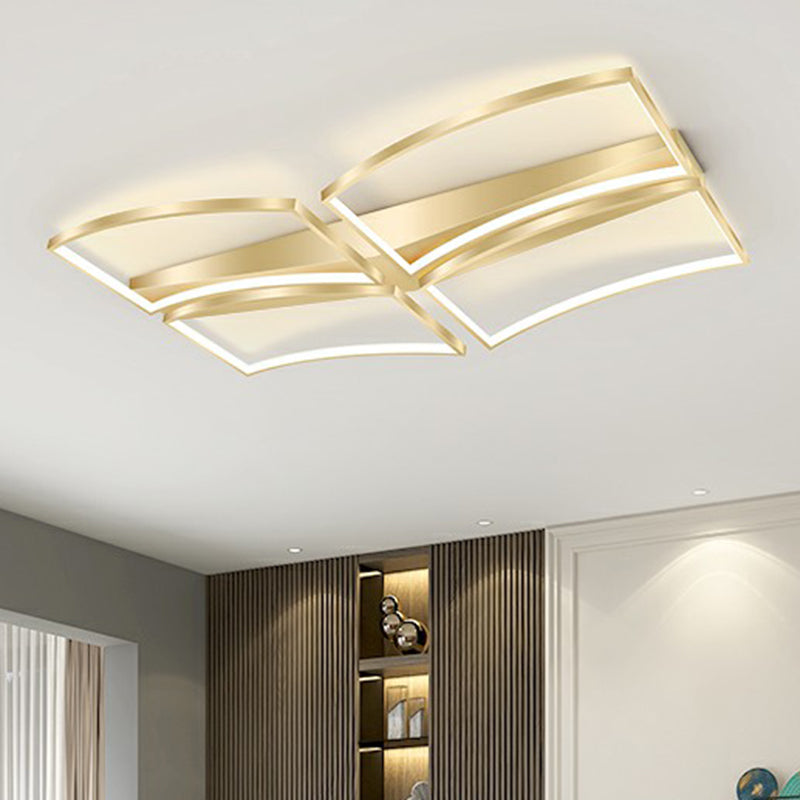 Sleek Curved Frame Flush Mount LED Ceiling Light for Modern Living Spaces