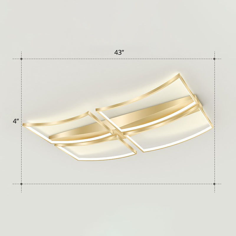 Sleek Curved Frame Flush Mount LED Ceiling Light for Modern Living Spaces