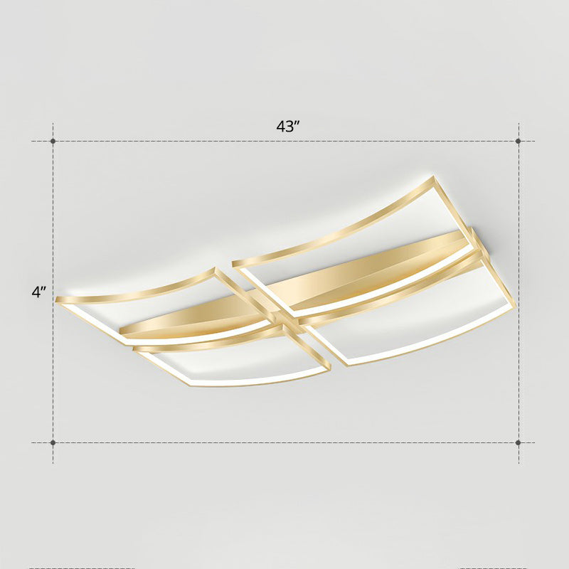 Sleek Curved Frame Flush Mount LED Ceiling Light for Modern Living Spaces