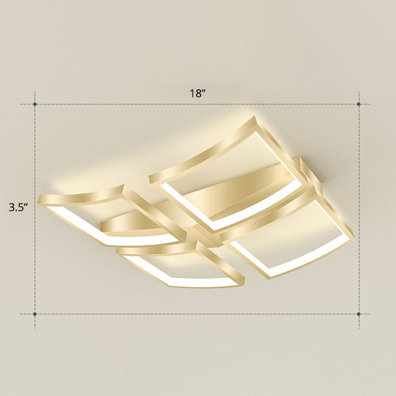 Sleek Curved Frame Flush Mount LED Ceiling Light for Modern Living Spaces
