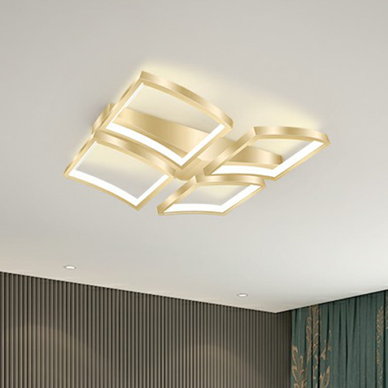 Sleek Curved Frame Flush Mount LED Ceiling Light for Modern Living Spaces