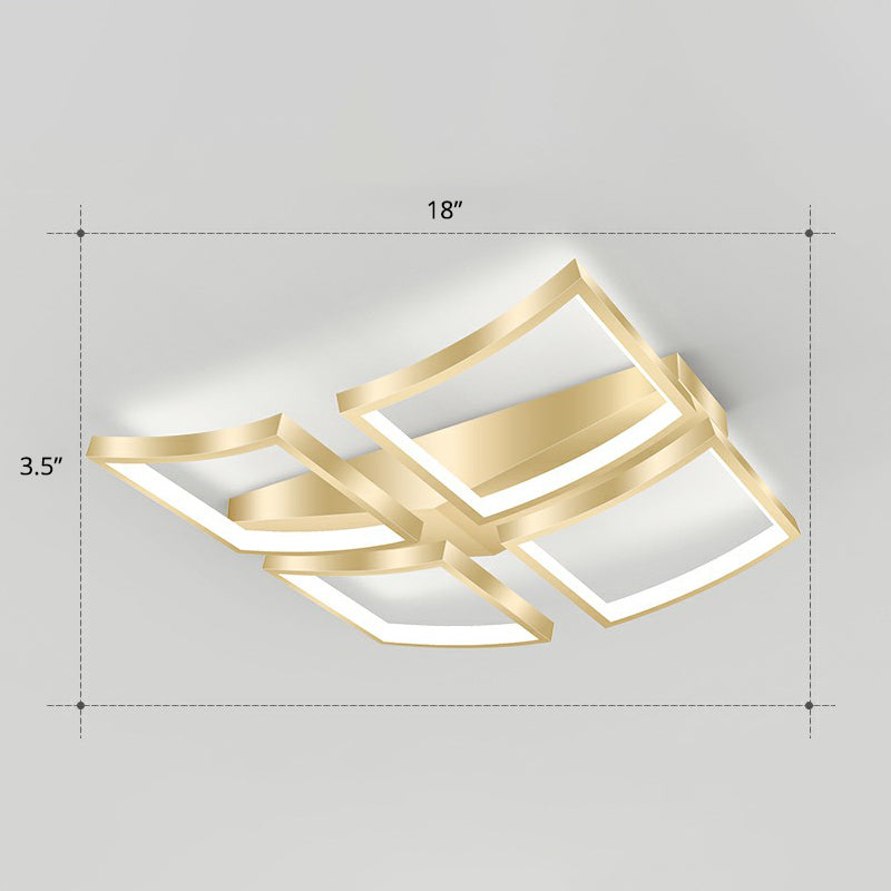 Sleek Curved Frame Flush Mount LED Ceiling Light for Modern Living Spaces