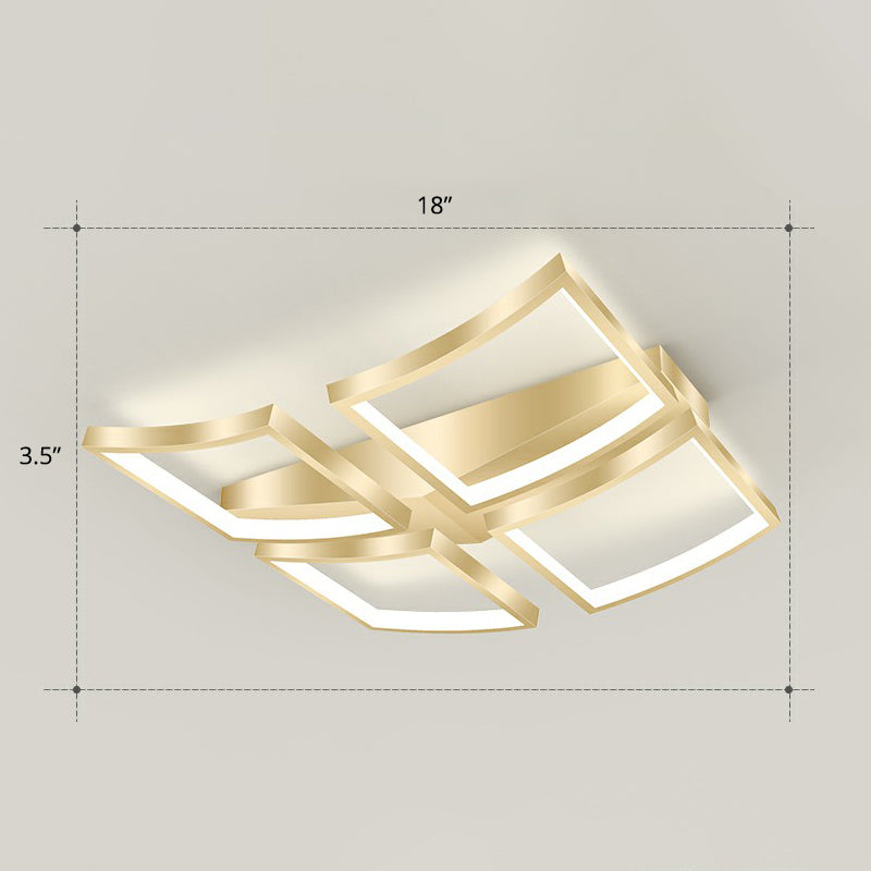Sleek Curved Frame Flush Mount LED Ceiling Light for Modern Living Spaces
