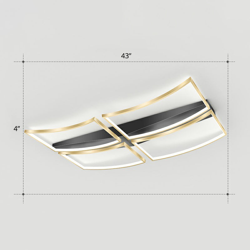 Sleek Curved Frame Flush Mount LED Ceiling Light for Modern Living Spaces