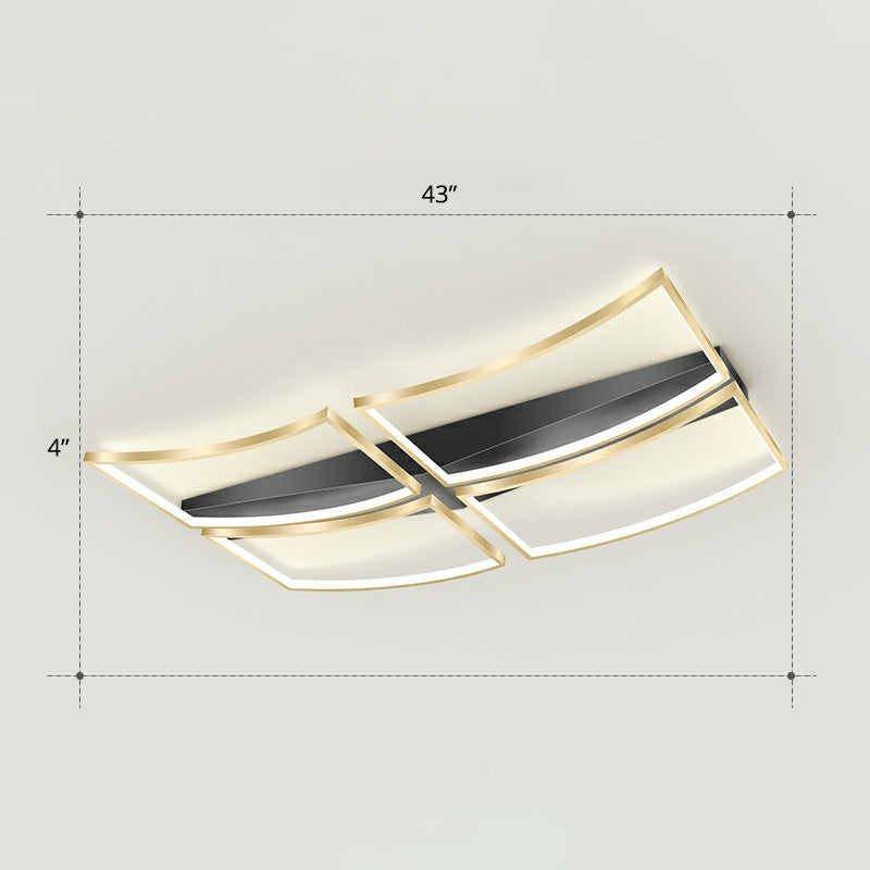 Sleek Curved Frame Flush Mount LED Ceiling Light for Modern Living Spaces