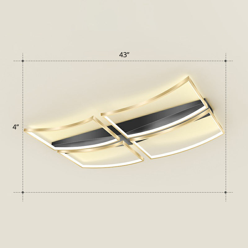 Sleek Curved Frame Flush Mount LED Ceiling Light for Modern Living Spaces