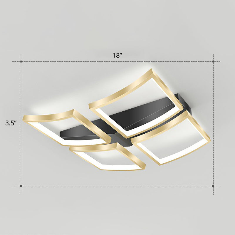 Sleek Curved Frame Flush Mount LED Ceiling Light for Modern Living Spaces
