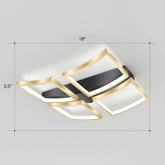 Sleek Curved Frame Flush Mount LED Ceiling Light for Modern Living Spaces