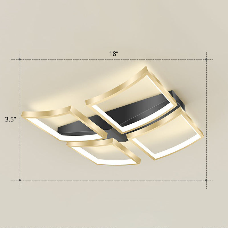 Sleek Curved Frame Flush Mount LED Ceiling Light for Modern Living Spaces