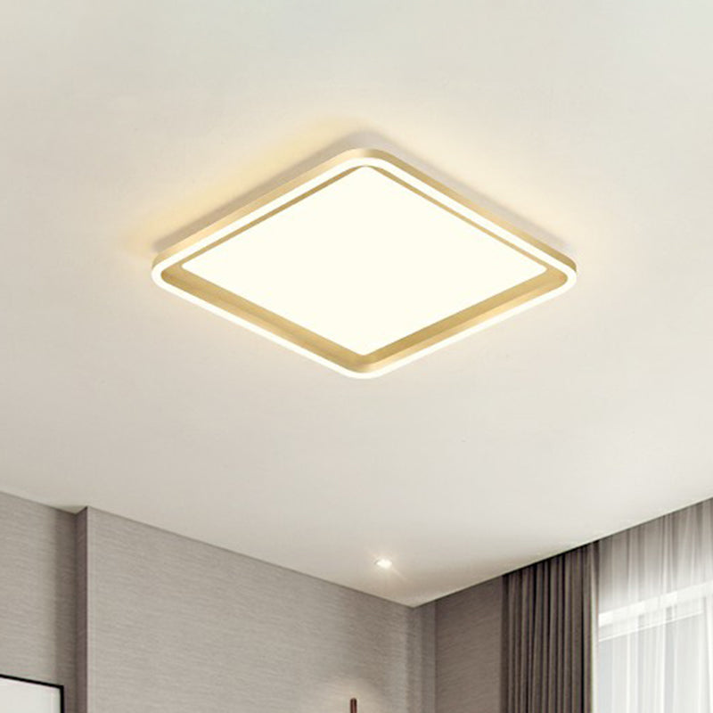 Gold Acrylic LED Flush Mount Ceiling Light for Minimalistic Rectangle Sitting Room