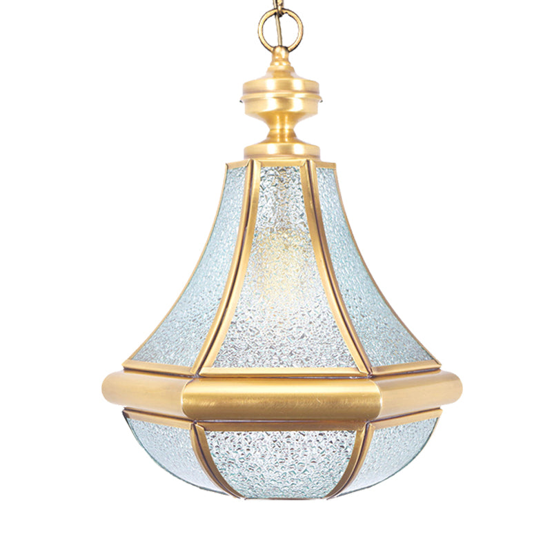 Modern Gourd Glass Pendant Light Fixture For Bedroom - Clear/Textured White/Cream 1 Bulb